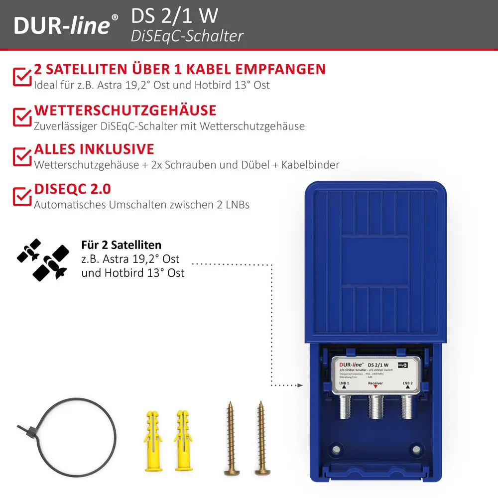 DUR-line DS 2/1 W - DiSEqC-Schalter DUR-line DS 2/1 W - DiSEqC-Schalter