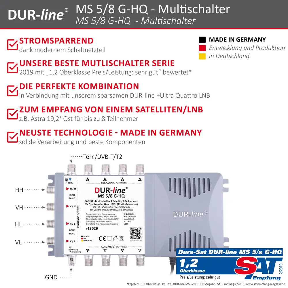 DUR-line MS 5/8 G-HQ - Multischalter DUR-line MS 5/8 G-HQ - Multischalter